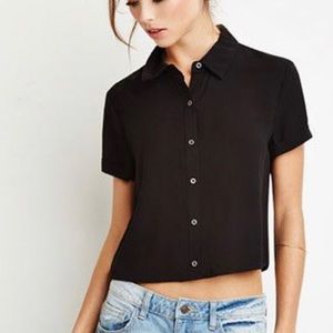 *Grey* Crop Button Up